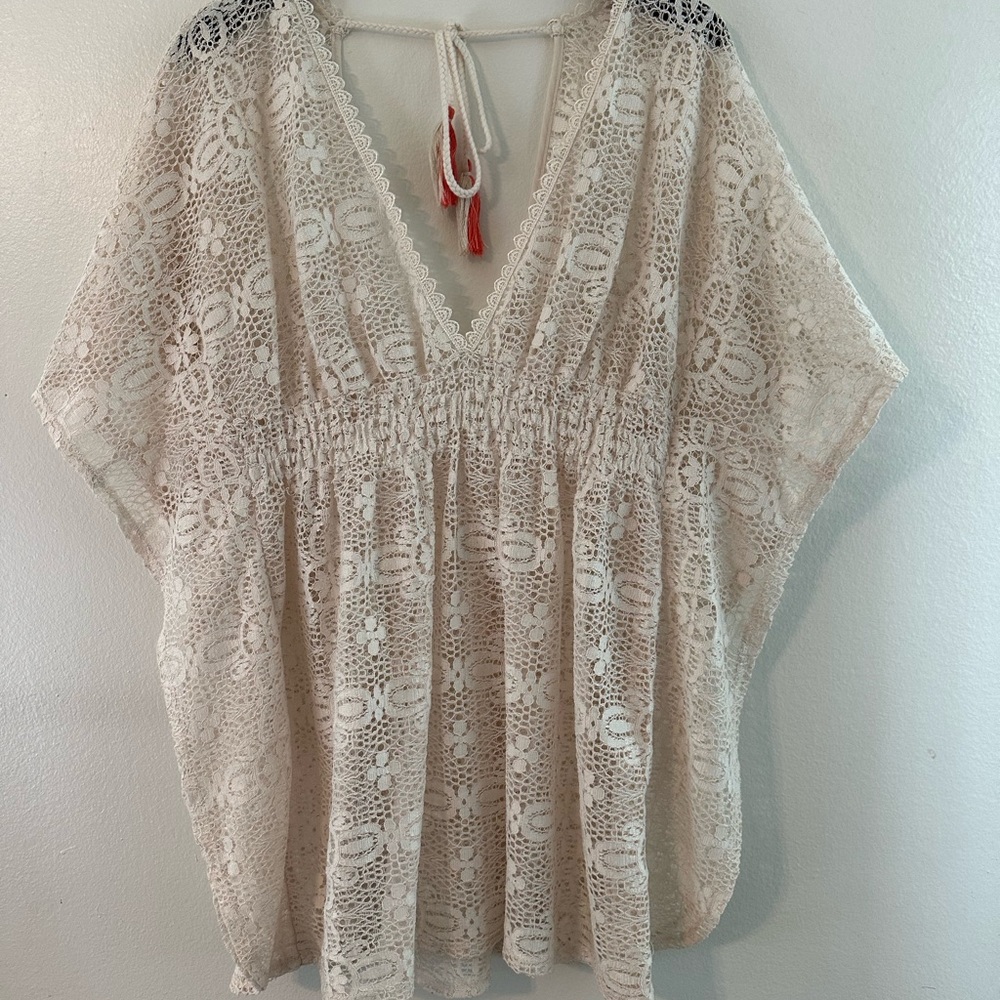 Cream Lace Cover-Up